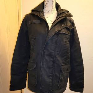 G-Star Men's Medium military style jacket.  Black charcoal faded jacket.